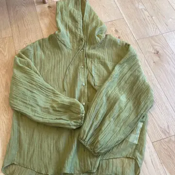 CIAOPANIC 후드 부착 긴팔 셔츠 올리브 그린