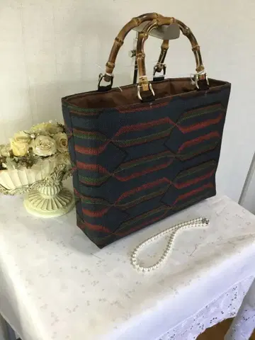 꽃 핸드메이드 리메이크 오시마 명주 가방 토트백 1