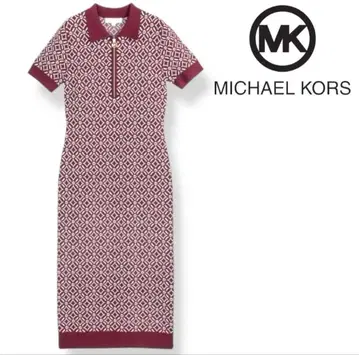 MICHAEL KORS 버건디 니트 반팔 원피스