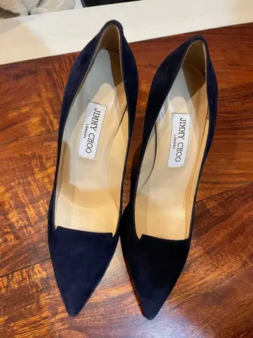 JIMMY CHOO 네이비 스웨이드 하이힐 38 (24.5~25cm)