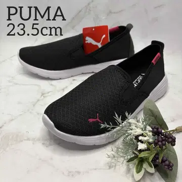 23.5cm [새상품급] PUMA 슬립온 스니커즈 블랙 핑크 경량