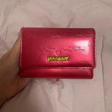 사만다 타바사 핑크 하트 모티브 3단 폴더형 지갑