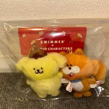[ 새상품 ] 산리오 SWIMMER 폼폼푸딩 마스코트 홀더 세트