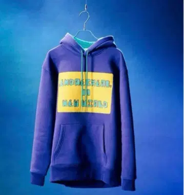 보라색 엔드리케리 후드티 새상품 후드 부착 후드티 (옐로우 컬러 프린트)