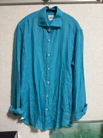 Giannetto (잔네토) 파랑 린넨 긴팔 셔츠 M