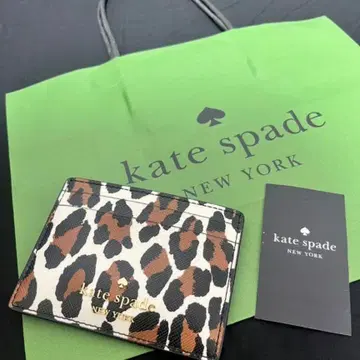 케이트 스페이드 카드 케이스 가죽 레오파드 카드 홀더 명함