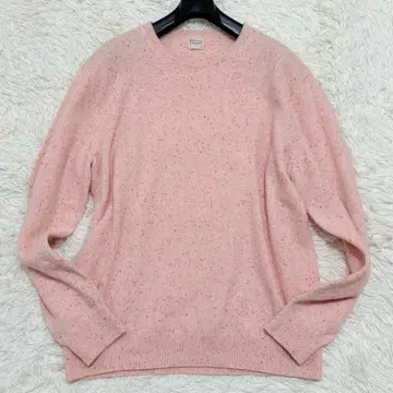 새상품급 Papas 캐시미어 혼방 긴팔 스웨터 연핑크 멀티 컬러 울 혼방