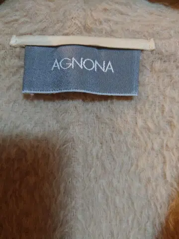 레어 이탈리아제 AGNONA 알파카 100% 아이콘 코트 베이지