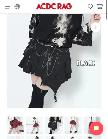 비대칭 레이어 스커트 빨검 체크