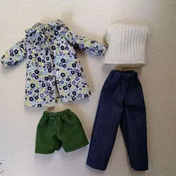 리카짱 핸드메이드 의류 (코트 리버티 원단) 4점 세트