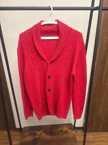 바니스 뉴욕 숄카라 케이블 니트 울 100%