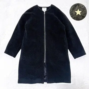 t0295 / 레어 컨버스 도쿄 보아 코트 노카라 스타 블랙