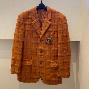 KARL HELMUT 칼 헬무트 금장 와펜 체크 무늬 자켓