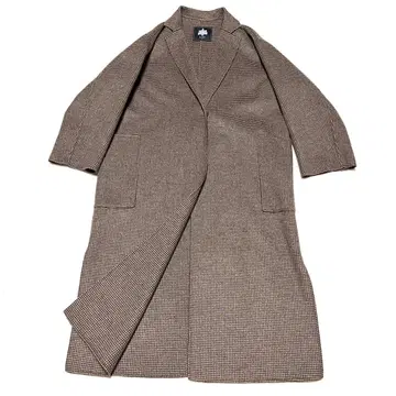 SLOBE IENA 하운드 투스 롱 코트 프리 사이즈 브라운