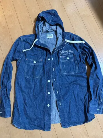 Ted Company 후드 부착 데님 셔츠 남성용 M