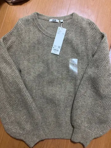 UNIQLO 울 블렌드 스웨터 M 베이지