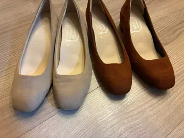 문스타 베이지 브라운 플랫슈즈 2켤레 세트