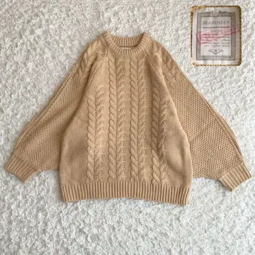 새상품급 [ BEARDSLEY ] 비어즐리 케이블 니트 스웨터 M 베이지