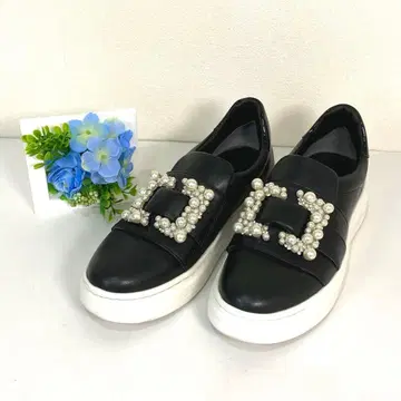 새상품급 +diana [경량] 펄 버클 슬립온 스니커즈 블랙