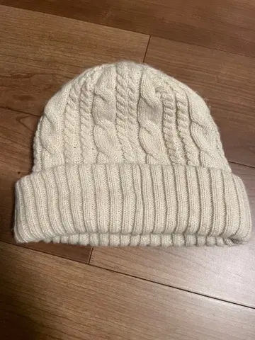 3M 케이블 짜임 니트 모자 아이보리