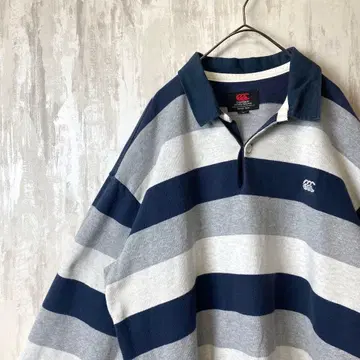 90s 캔터베리 라거 셔츠 XL 자수 로고 빅 루즈 오버 사이즈