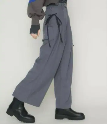 ribbon tuck pants 리본 포함 턱 팬츠 미사용 택 포함