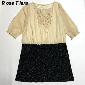 로즈 티아라 원피스 도킹 쉬폰 트위드 46