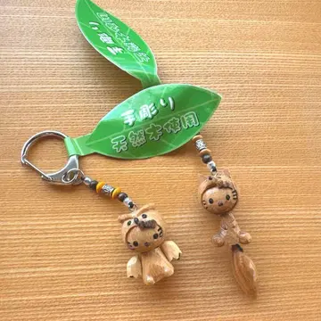 목각 키티 키링 스트랩 새상품