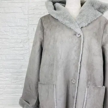 레이리제 리버서블 페이크 무스탕 보아 후드 코트 [ 49-29 ]