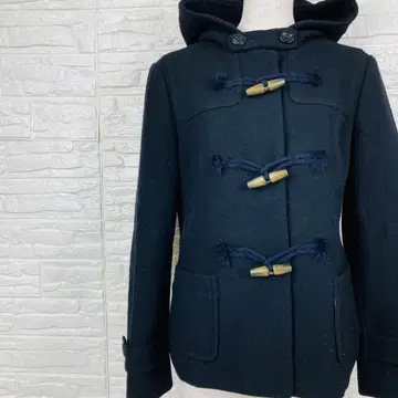 클랜플러스 울 100% 숏 더플 코트 블랙 L [ 34-29 ]