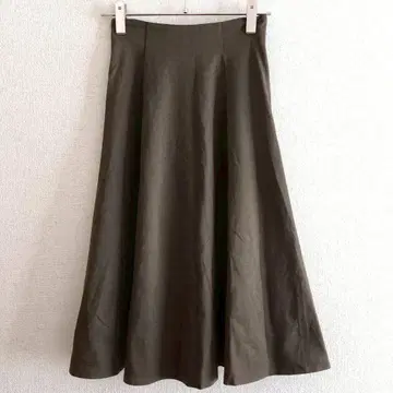 s0752 [쉽스] 코튼 A라인 플레어 스커트 종아리 기장 허리밴딩