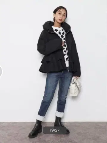 SCOT CLUB 스콧 클럽 플레어 페플럼 다운 코트 택 포함 새상품