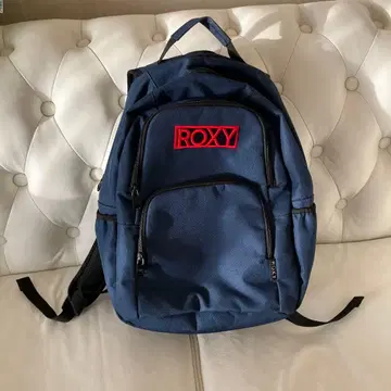 ROXY 네이비 백팩 빨간색 로고 자수
