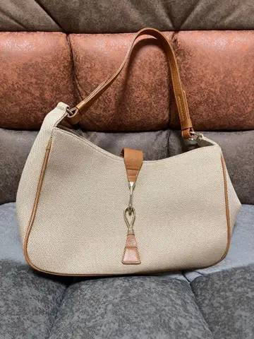 ungaro 웅가로 베이지 캔버스 숄더백