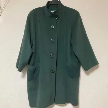 다크 그린 울 코트 램스울 35% 혼입 M 사이즈