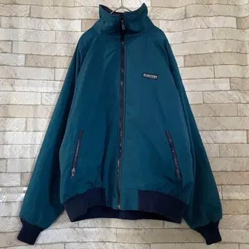 랜즈엔드 USA 나일론 자켓 안감 플리스 자수 그린 L