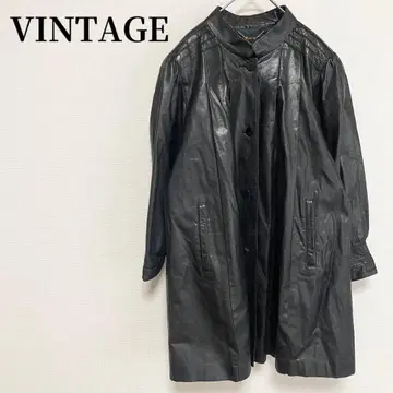 빈티지 used 구제 가죽 코트 블랙 빈티지 코디 아메카지
