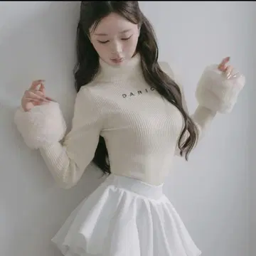 Darich 스무스 퍼 리브 니트탑 화이트