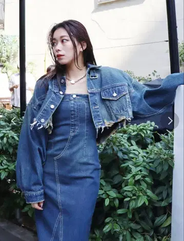 EVRIS/데님 베어 롱 원피스/새상품급