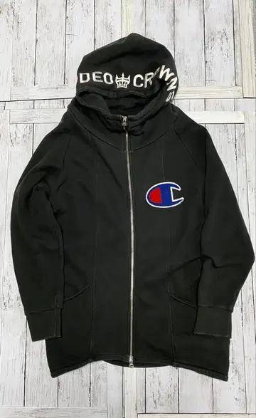 챔피온 x 로데오 크라운 콜라보 빅 C 더블 지퍼 후드티