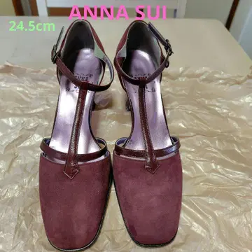 ANNA SUI 와인 레드 하이힐 24.5cm