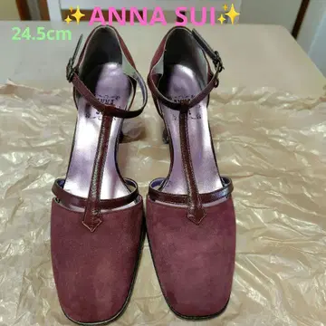 ANNA SUI 와인 레드 하이힐 24.5cm
