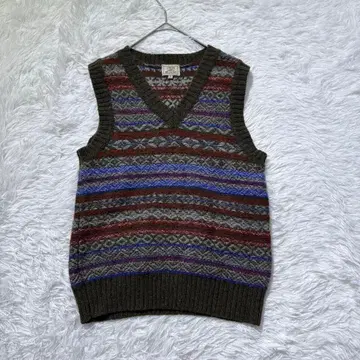 [그린 라벨] 니트 베스트 S 그린 계열 모 100 레이어드 가을/겨울