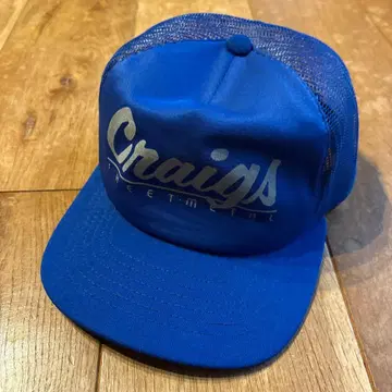 USA제 빈티지 기업 로고 트래커 캡 파랑