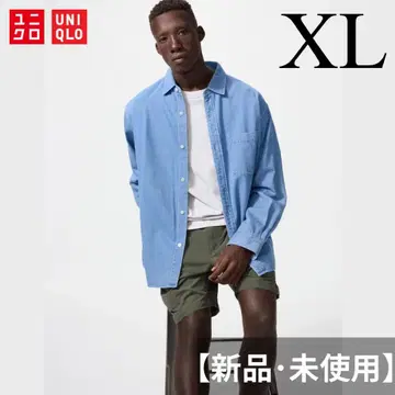 [ 새상품 미사용 ] UNIQLO 데님 오버 셔츠 블루 XL 사이즈