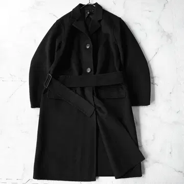 새상품급 UNIQLO+J 질 샌더 블랙 캐시미어 블렌드 체스터 코트 블랙