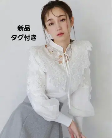 SNIDEL 레이스 스칼라 니트 풀오버 택 포함 새상품