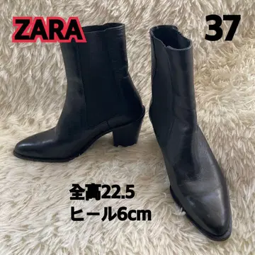 새상품급 ZARA 사이드 고어 부츠 37 블랙