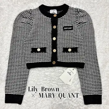 Lily Brown x MARY QUANT 니트 트위드 가디건