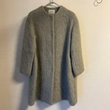 이에나 모헤어 코쿤 코트 그레이